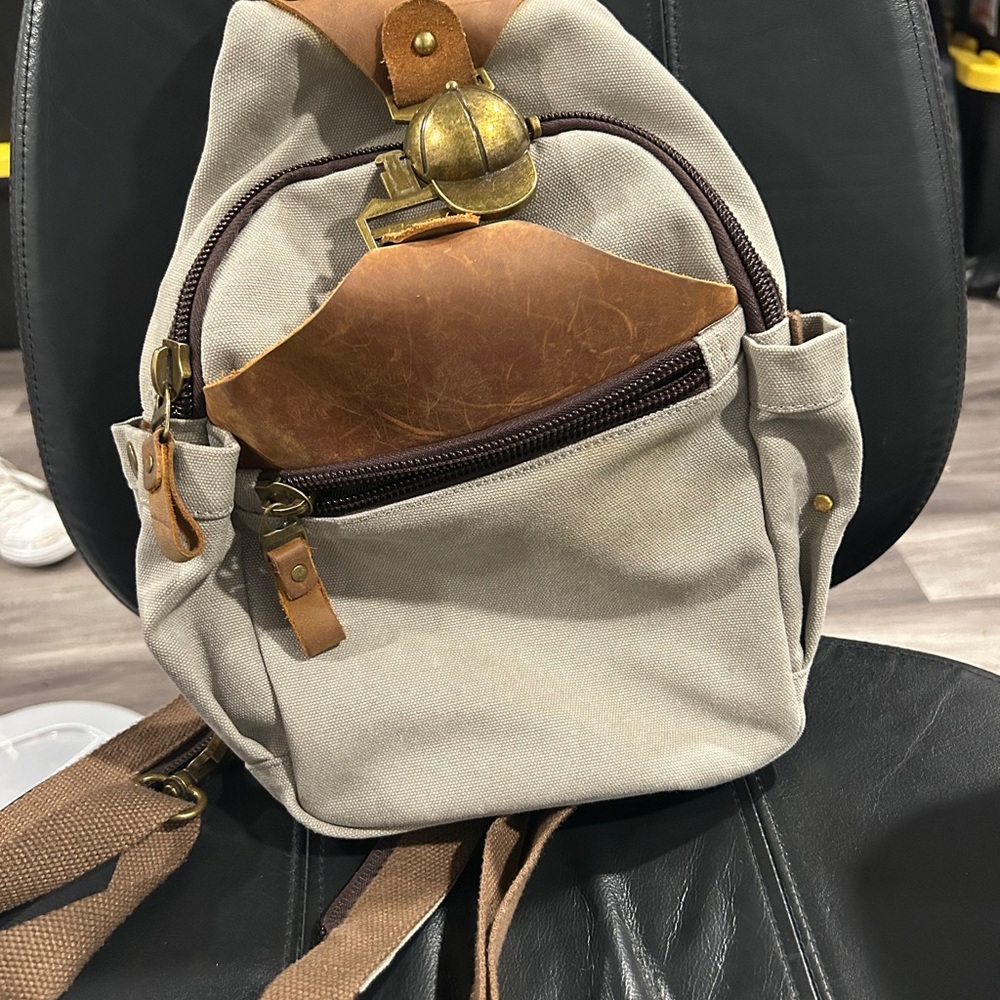 Chic Beige and Brown Unisex  Backpack